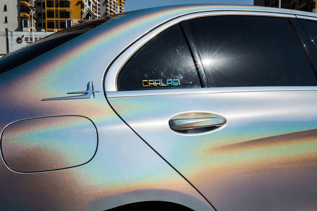 BenZ Diamond Color Shift Grey Laser Wrapped