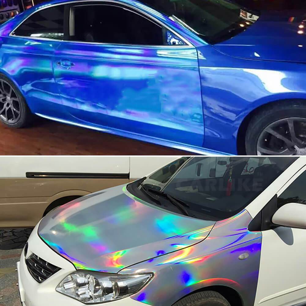 Holographic Chrome Wrap - Blue