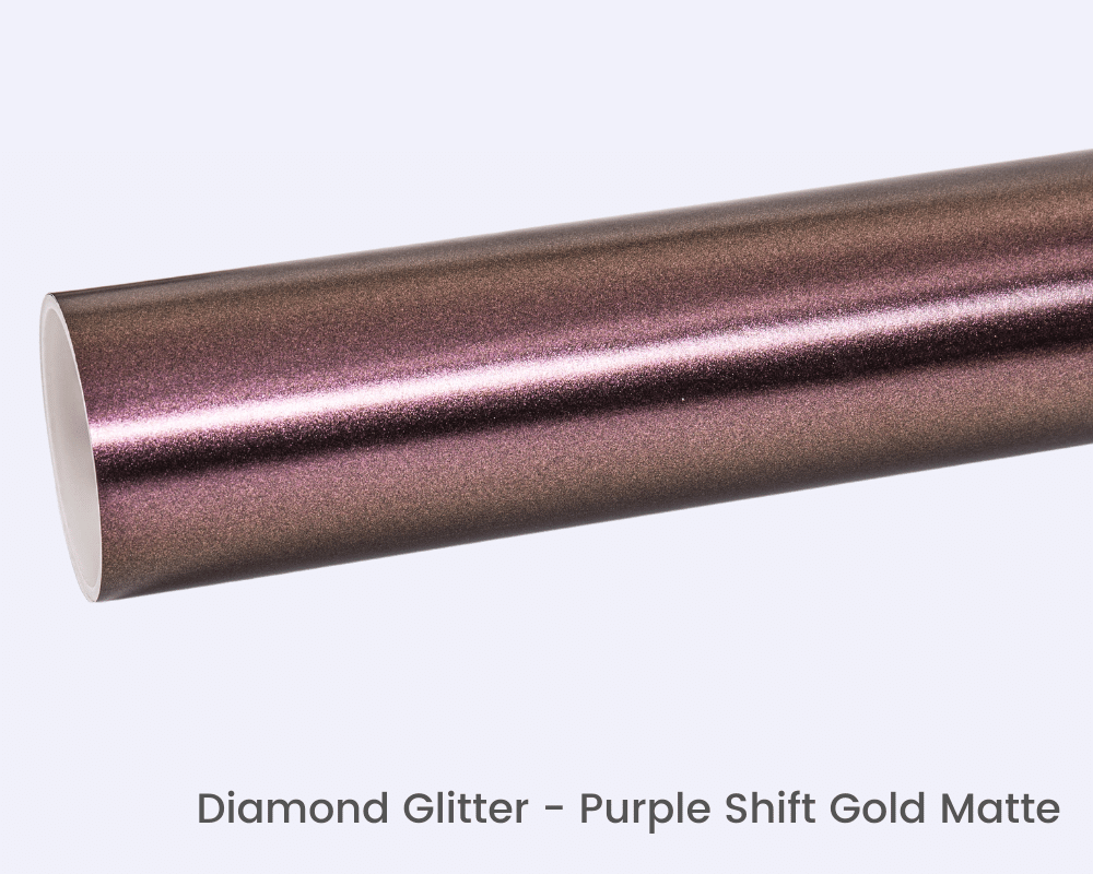 Diamond Glitter Purple Shift Gold Matte Vinyl Wrap Film