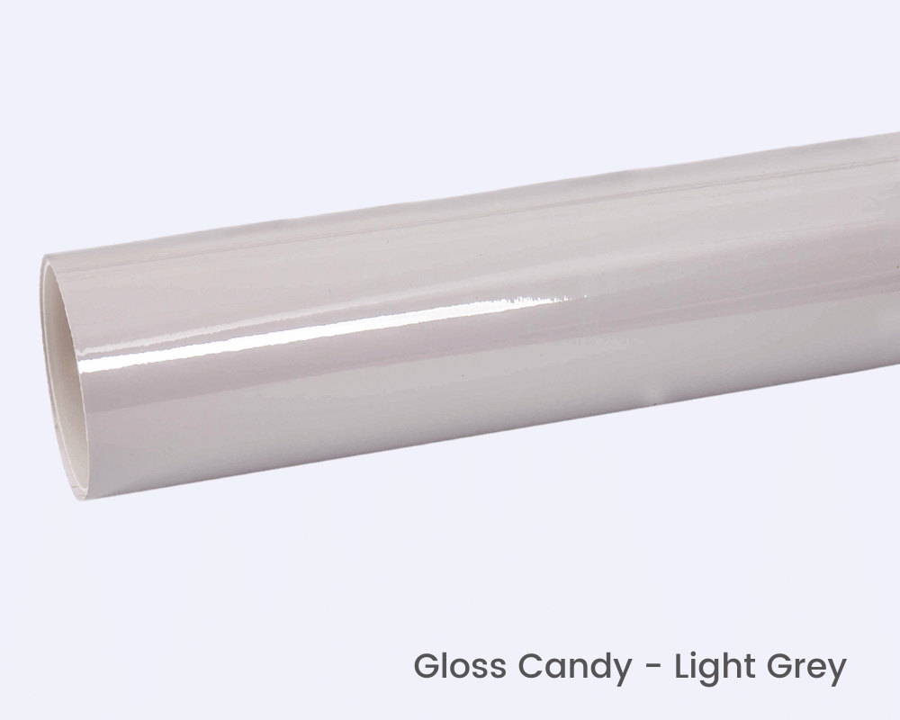 High Gloss Candy Light Grey Vinyl Wrap