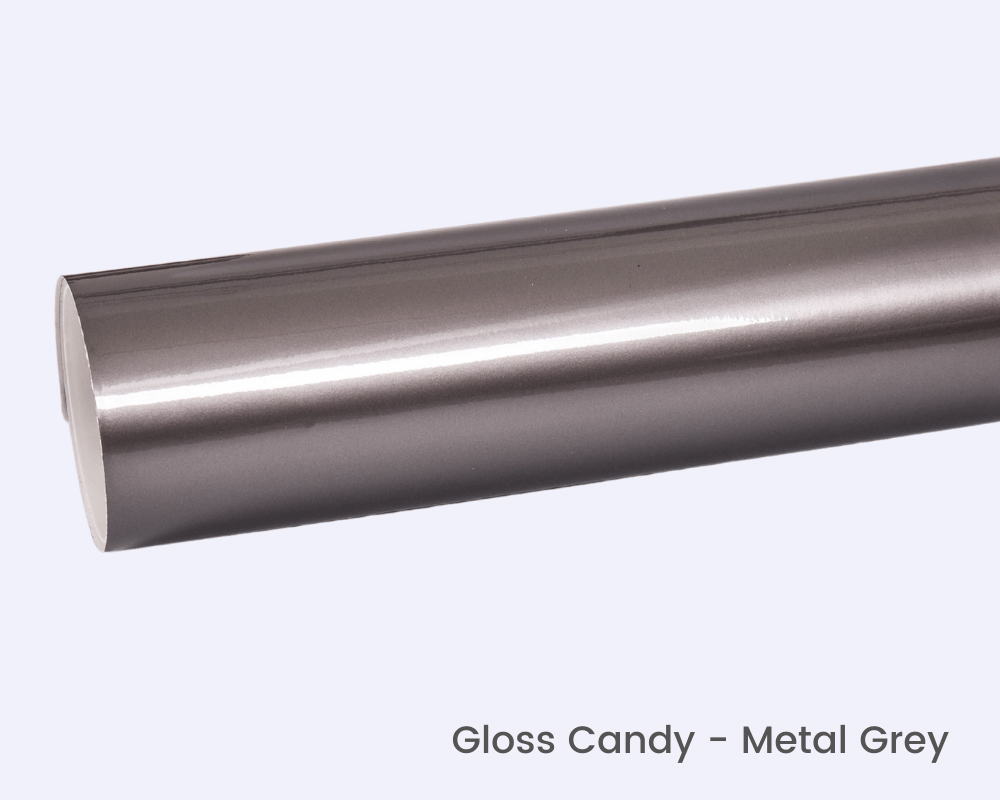 High Gloss Candy Metal Grey Vinyl Wrap