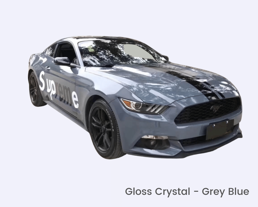 Grey Blue Gloss Crystal Wrap