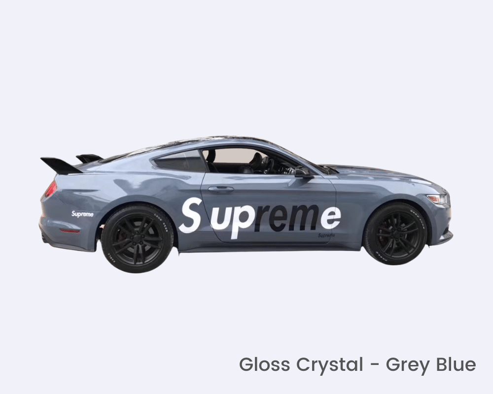 Grey Blue Gloss Crystal Vinyl Car Wrapping Film