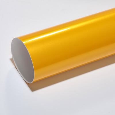 yellow glossy metallic vinyl wrap