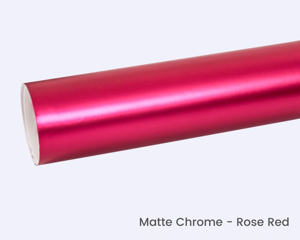 Matte Chrome Rose Red Vinyl Car Wrap