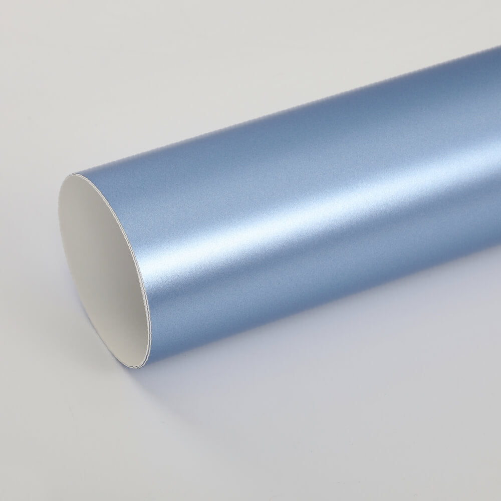 light blue matte metallic vinyl wrap