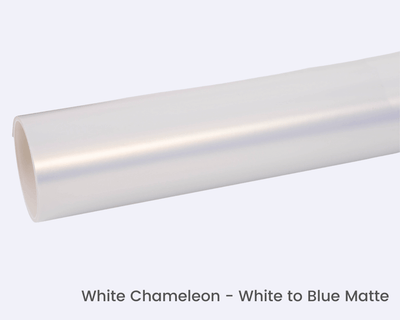 White Chameleon White to Blue Matte vinyl wrap film