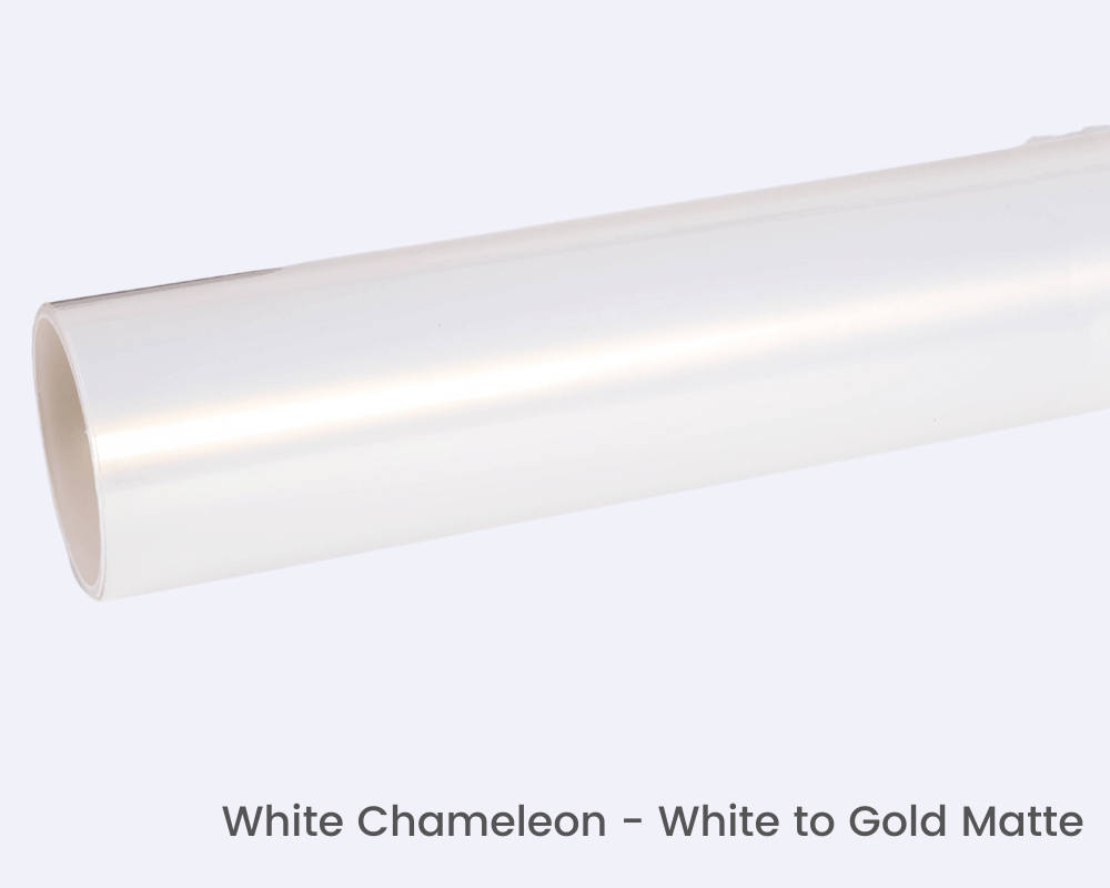 White Chameleon White to Gold Matte vinyl wrap film