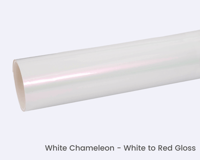 White Chameleon White to Red Gloss vinyl wrap film