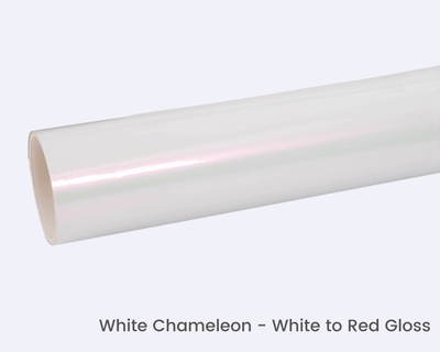 White Chameleon White to Red Gloss vinyl wrap film