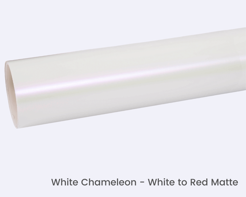 White Chameleon White to Red Matte vinyl wrap film