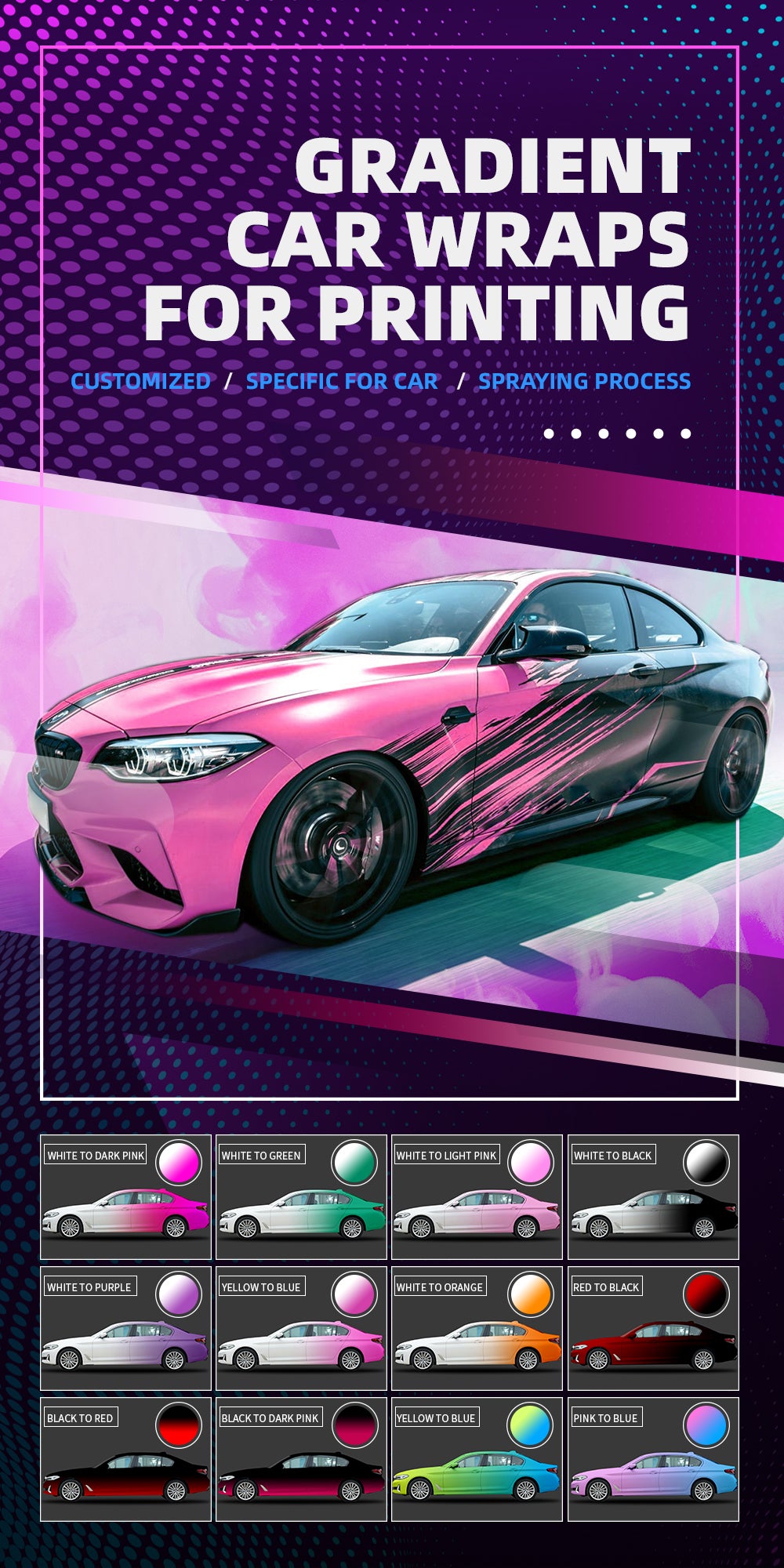 gradient color car wrap