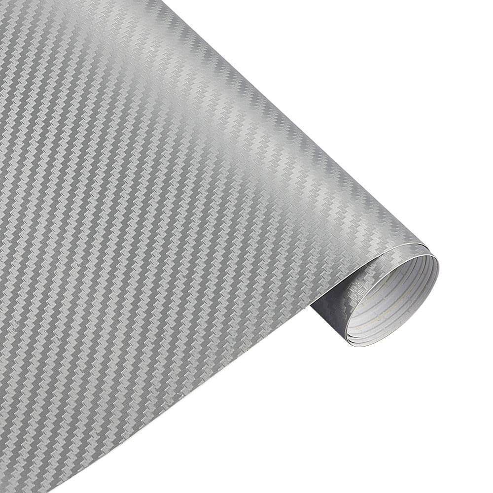 silver 3d carbon fiber wrap